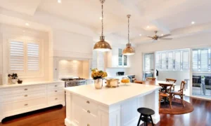 Decorating Above Kitchen Cabinets with High Ceilings