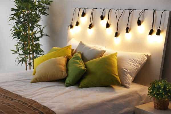 Fairy Lights Behind Bed Canopies