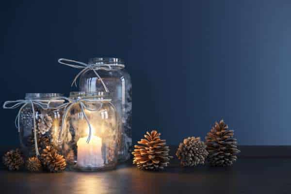 In Mason Jars Or Bottles for fairy lights in the bedroom