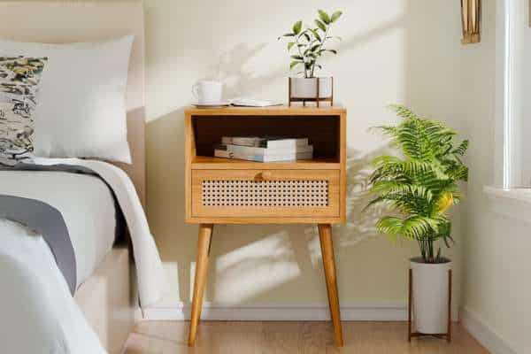 Rattan Nightstand Bedside Tables
